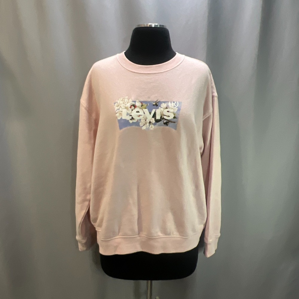 Levi's Graphic Everyday Sweatshirt Womens L Blush Pink Ultra Cozy Standard Fit
